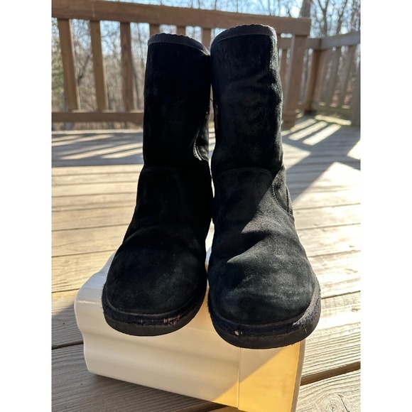 UGG Suede Boots Black Winter Women's 10 - Picture 4 of 12